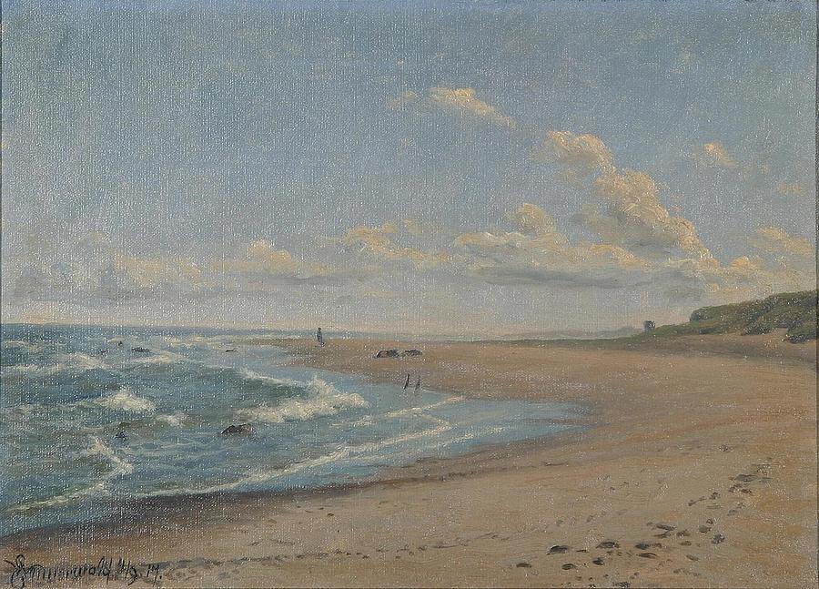 Morning Painting -  A morning view of Hirtshals Dansk  Morgen ved Hirtshals  by Emil Wennerwald