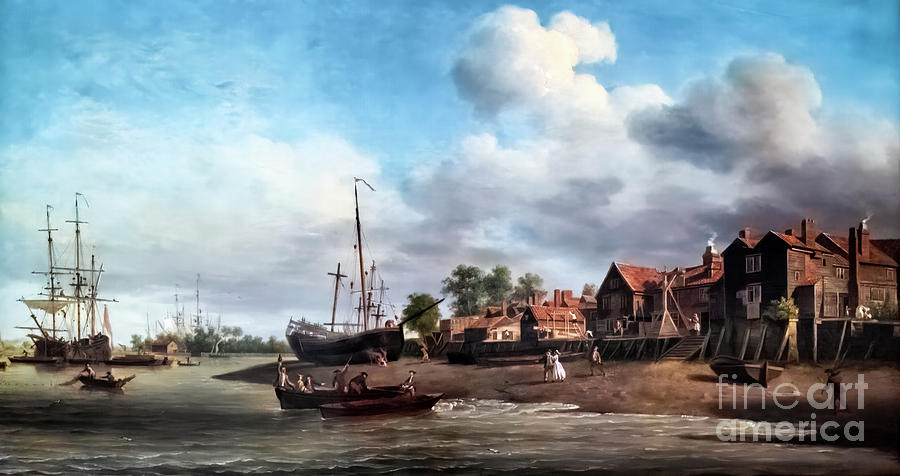 A Morning With a View of Cuckolds Point by Samuel Scott 1760 Painting by Samuel Scott