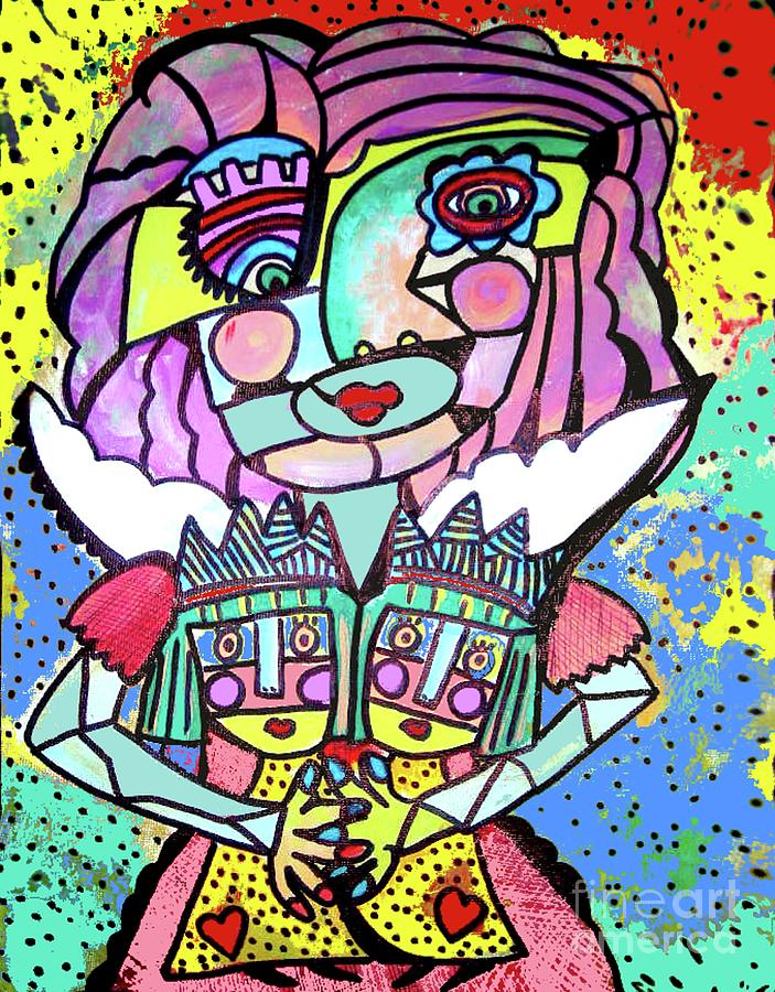 Angel Mothers Proud Twin Hug Painting by Sandra Silberzweig