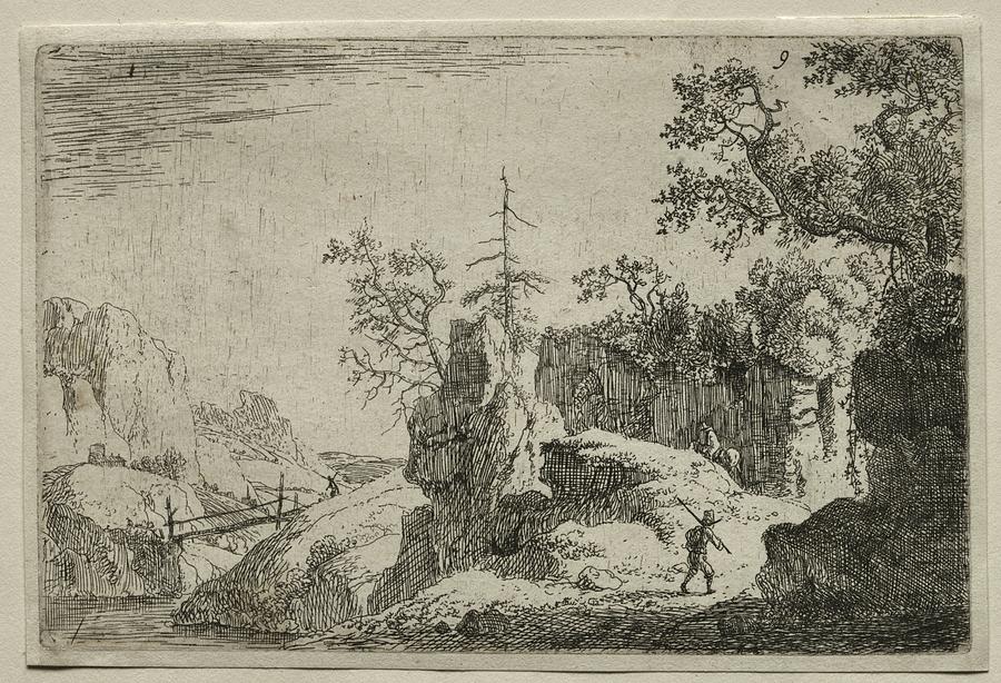 A Mountain Landscape c. mid 17th century Jan van Aken Painting by MotionAge Designs