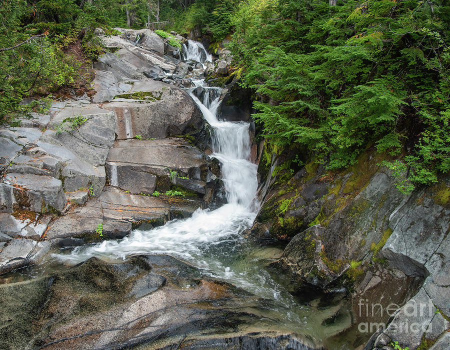 Waterfall Photograph - A Mt. Rainier Waterfalls  2.0850Lu by Stephen Parker