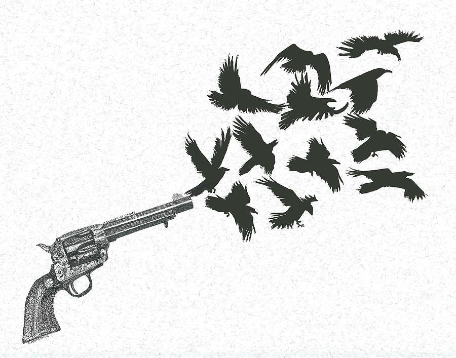 A Murder of Crows Drawing by Jenny Armitage
