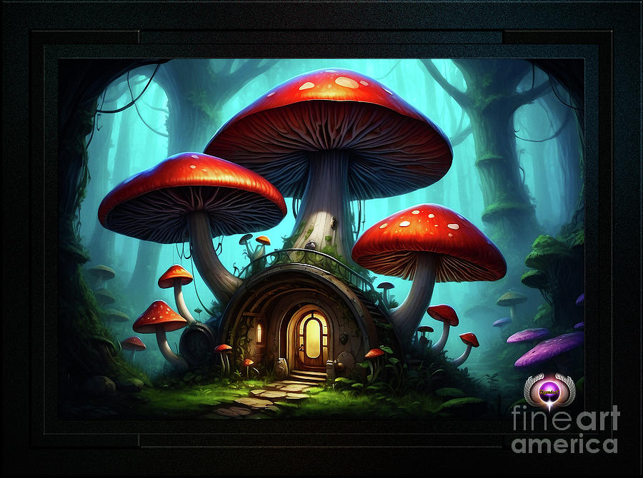 A Mushroom Cottage In The Mystical Forest Of Nomni AI Concept Art by Xzendor7 Digital Art by Xzendor7