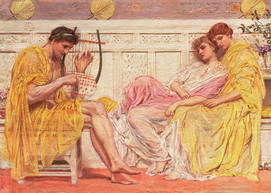 A Musician. Date/Period Ca. 1867. Painting. Oil on canvas. Painting by Albert Joseph Moore