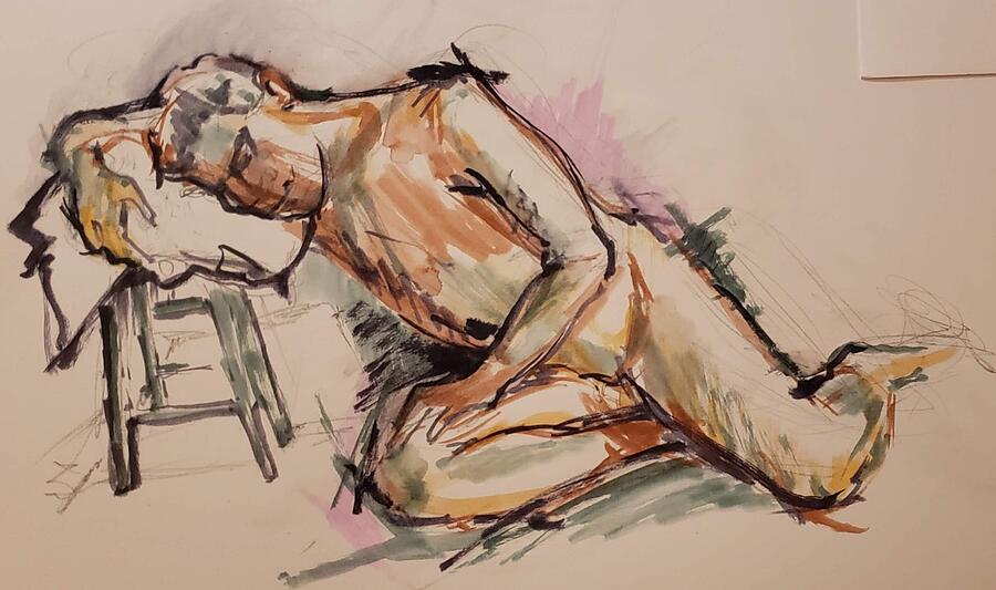 Sketch Drawing - A Nap by Stephanie Dahlberg