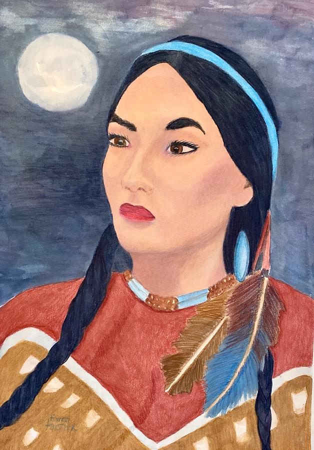 A Native American Woman Mixed Media by Forrest Fortier