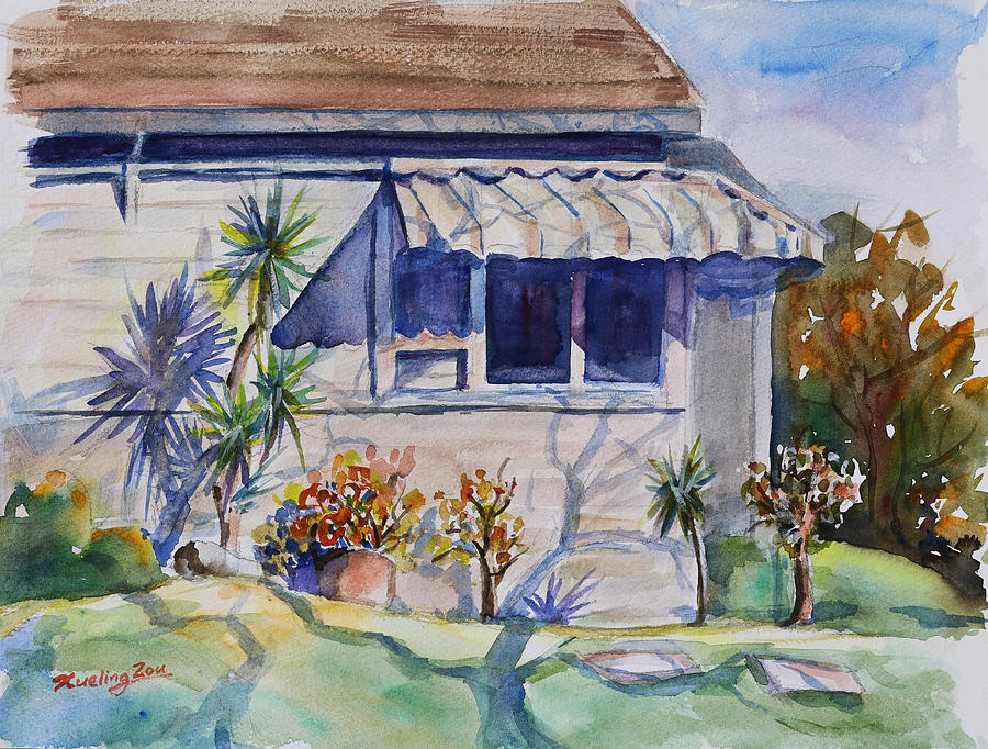 A Neighbors House California Painting by Xueling Zou