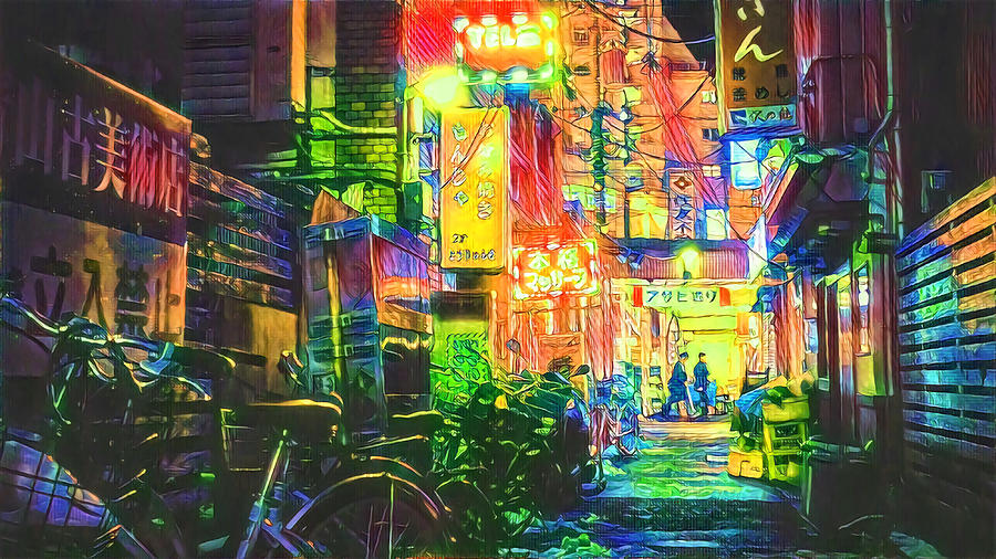 A Neon Wonderland called Tokyo Poster nostalgia Painting by Rebecca ...