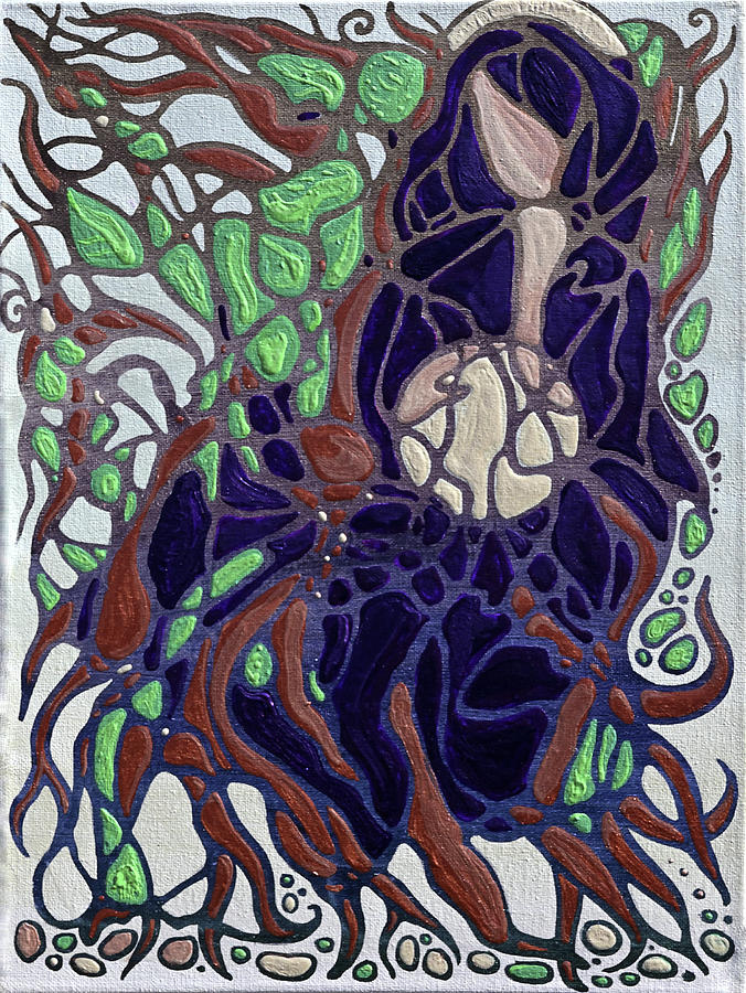 A Neurographic Magical Woman Painting by Katherine Nutt