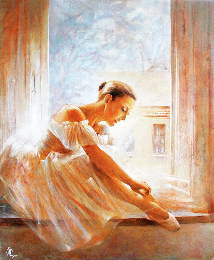A new day Ballerina dance Painting by Vali Irina Ciobanu