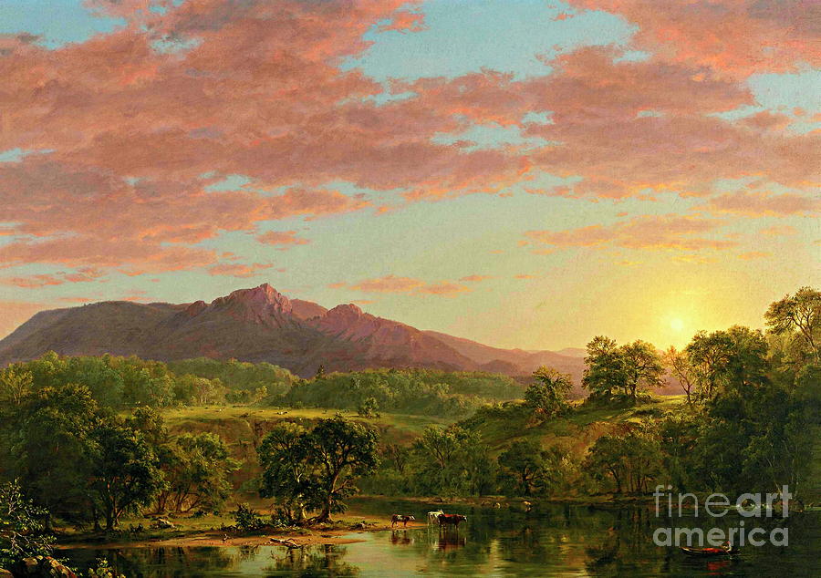 A New England Lake Painting by Frederic Edwin Church