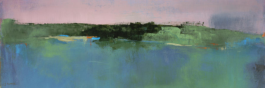 A New England Pond I Long Painting by Jacquie Gouveia