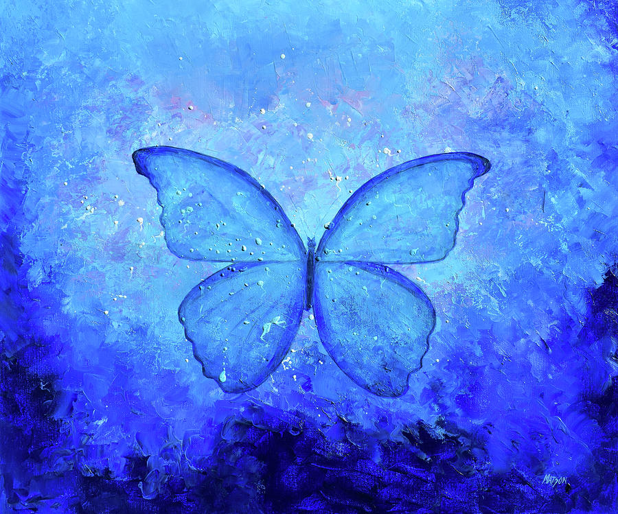 A New Life - Morpho Butterfly painting Painting by Jan Matson