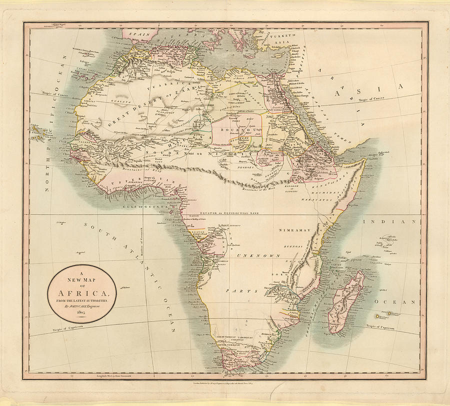 A New Map of Africa From the Latest Authorities London Painting by John ...