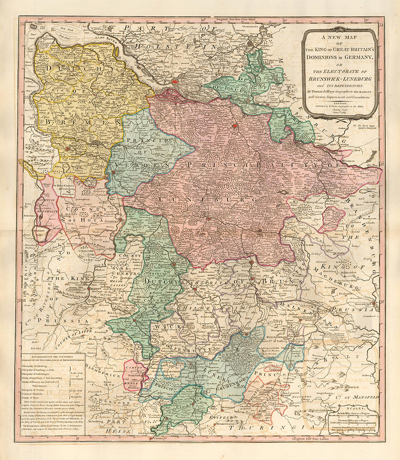 A New Map Of The King Of Great Britain S Dominions In Germany Or The 