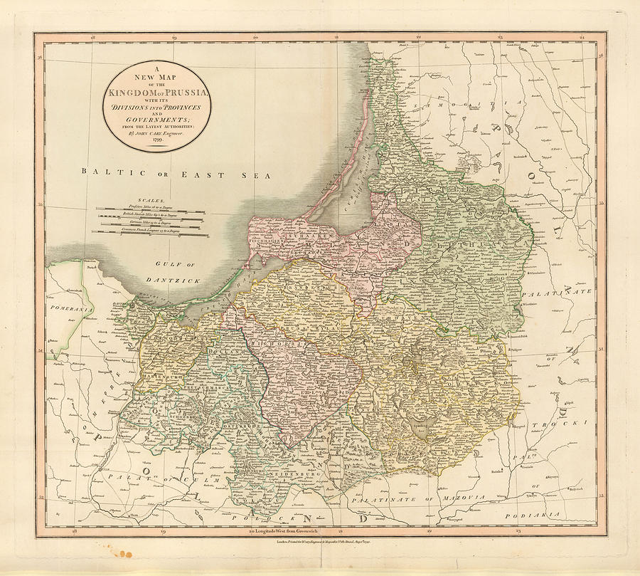 A New Map of the Kingdom of Prussia with its Divisions Into Provinces ...