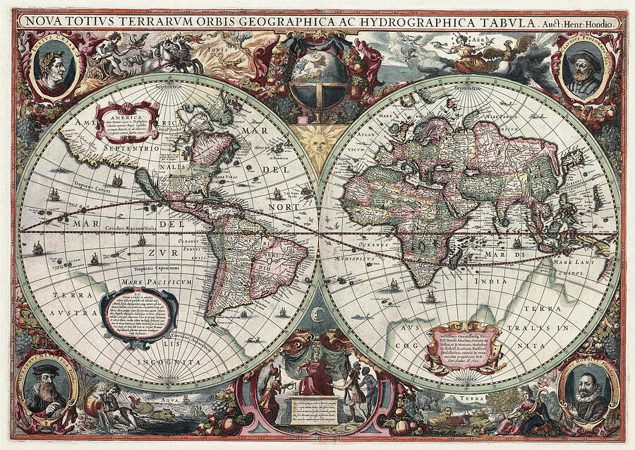 A New World Map Of The 17th Century Drawing by Dale Kincaid A New World Map Of The 17th Century Drawing by Dale Kincaid