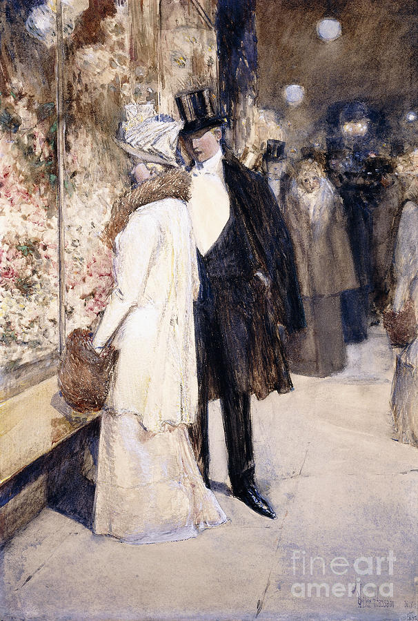 A New Years Nocturne, New York, 1892 Painting by Childe Hassam