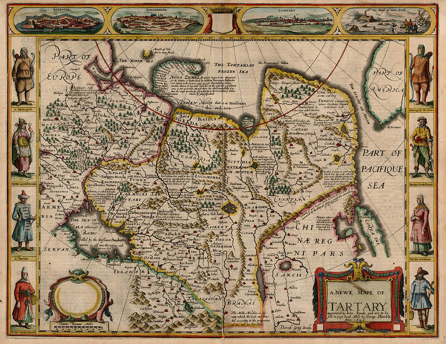 A Newe Mape of Tartary augmented by John Speede London Painting by John ...