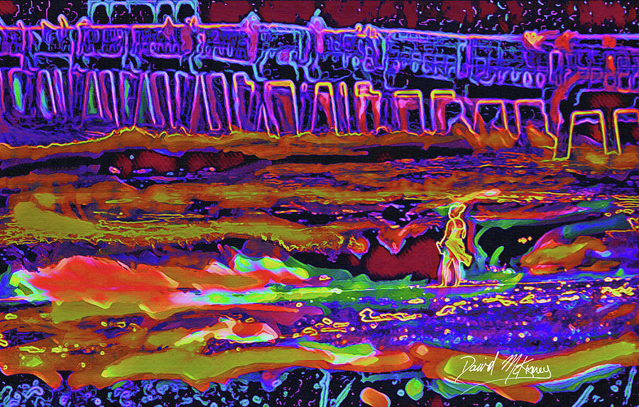 Abstract Digital Art - A Night at The Beach by David McKinney