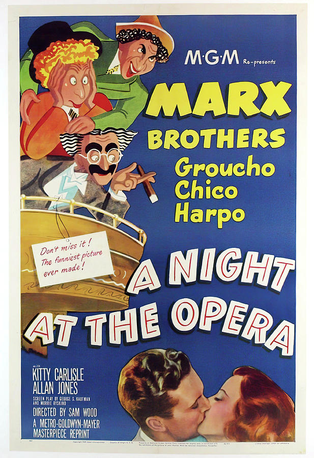 A Night at the Opera, 1935 - art by Al Hirschfeld #2 Mixed Media by Movie World Posters