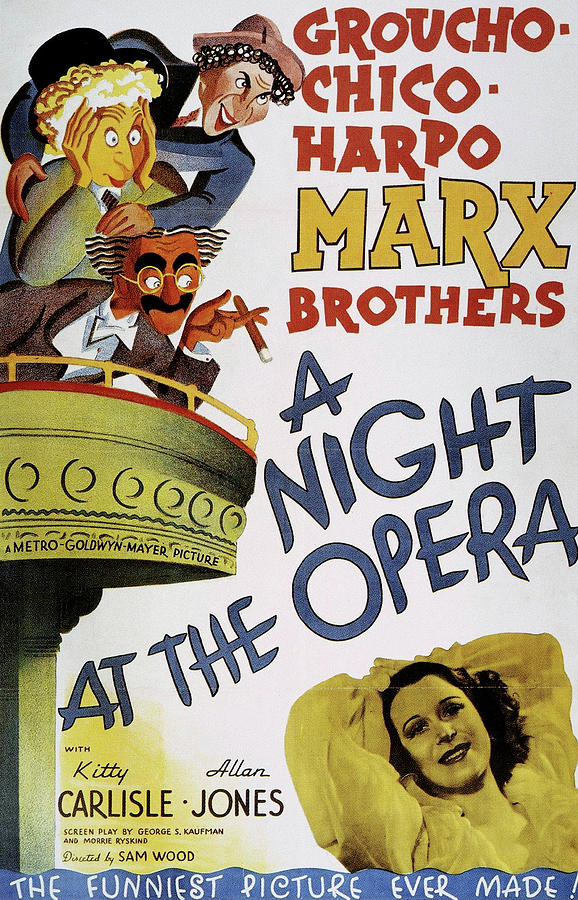 A Night At the Opera, 1935 - art by Al Hirschfeld Mixed Media by Movie World Posters