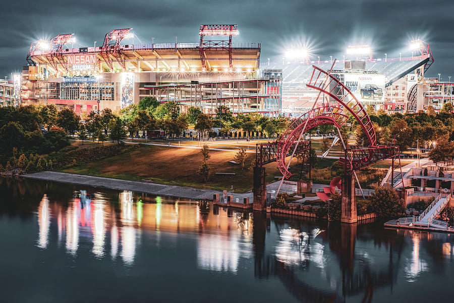 Tennessee Titans Photograph - A Night At The Stadium - Nashville Tennessee by Gregory Ballos