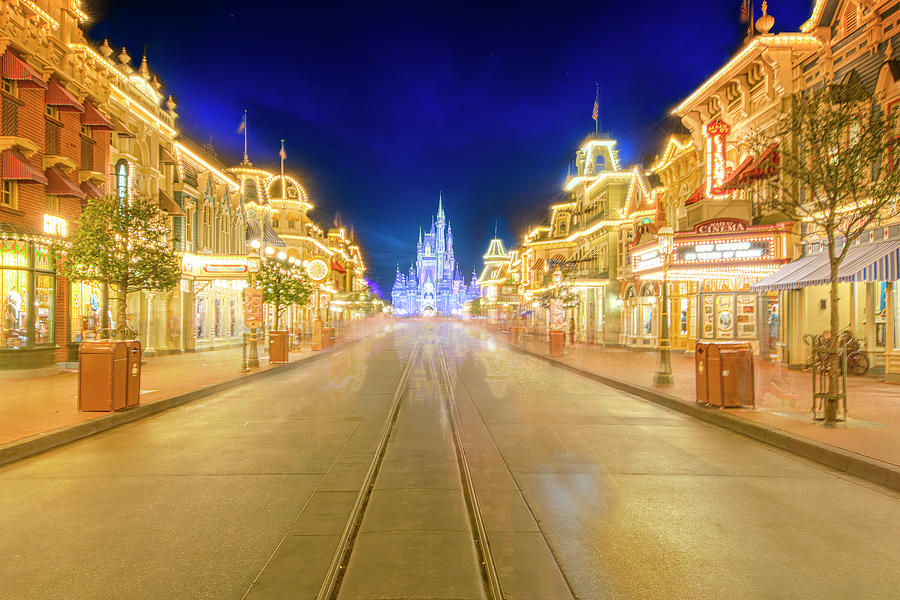 A Night on Disney Worlds Main Street Photograph by Mark Andrew Thomas