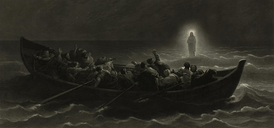 A night on the Sea of Galilee - original picture by Charles Jalabert ...