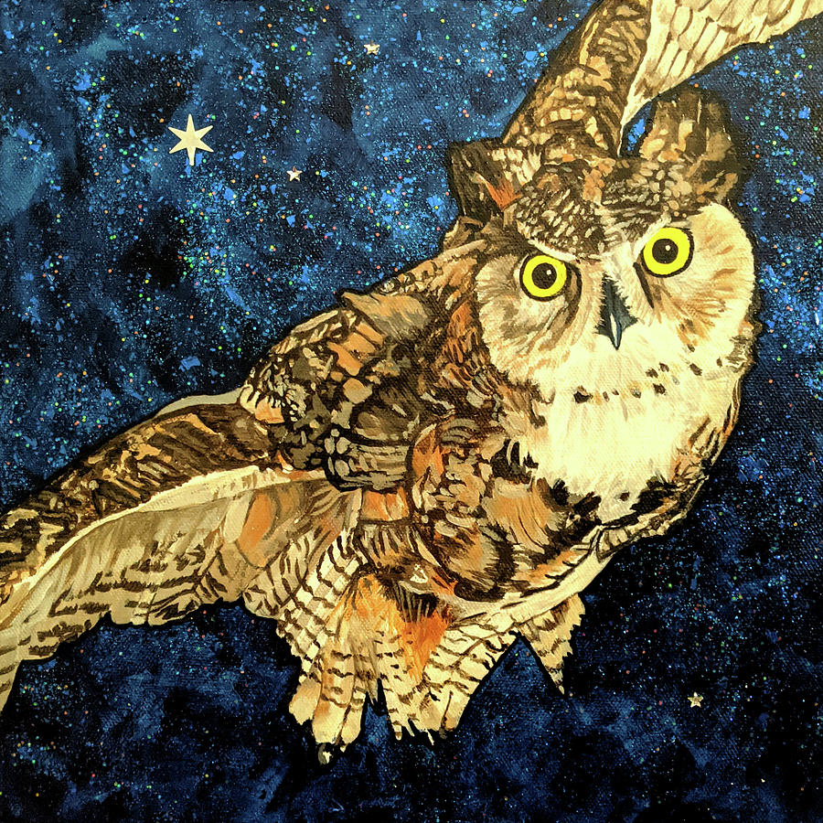 A Night Owl Painting by Julianne Hunter | Fine Art America