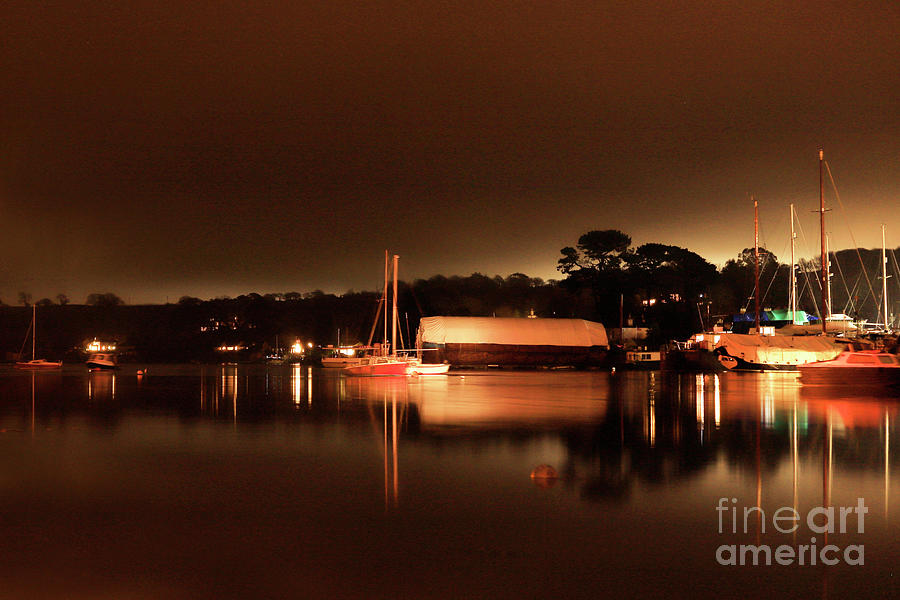 A Night View of Mylor Creek Photograph by Terri Waters