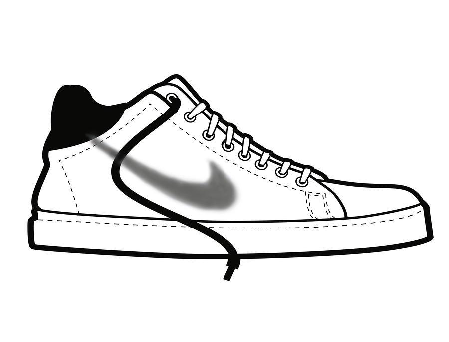 A Nike Sneaker Illustration Drawing by Sandi OReilly