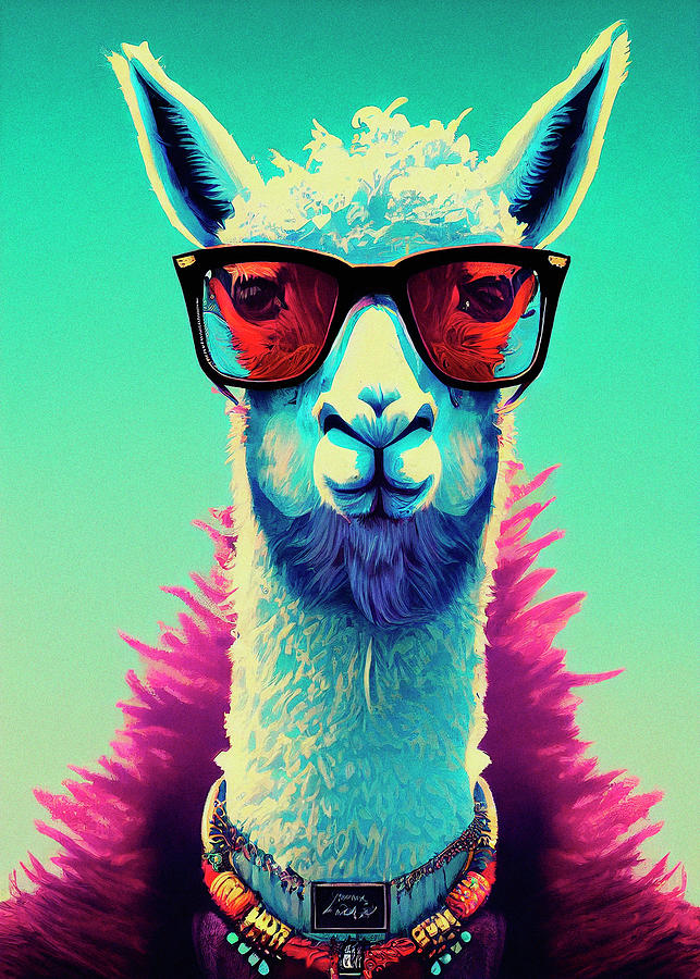 A nursery animal pop art illustration of llama Digital Art by Art Nesia ...