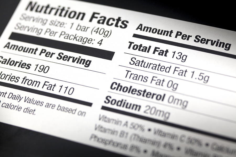 A nutritional label, close-up Photograph by Epoxydude