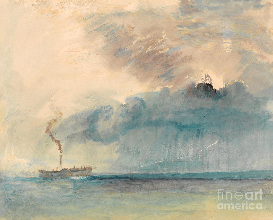 A Paddle-steamer in a Storm Painting by William Turner