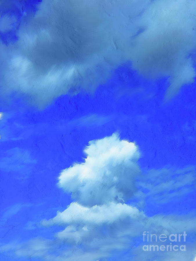 A painting effect, of a blue cloudy sky Photograph by Pics By Tony