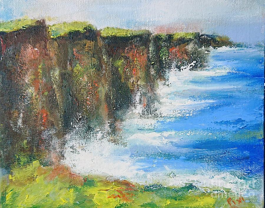 A painting of the cliffs of moher Ireland  Painting by Mary Cahalan Lee - aka PIXI