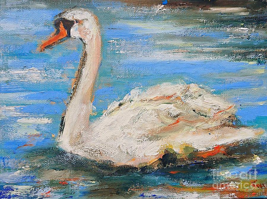 A painting of wild Swan  Painting by Mary Cahalan Lee - aka PIXI