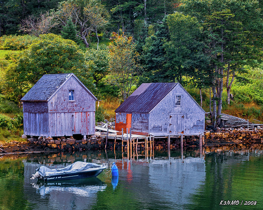 A Pair of Sheds in Boutiliers Cove Digital Art by Ken Morris