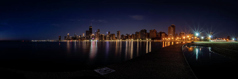 A panoramic Chicago skyline and beach Photograph by Sven Brogren