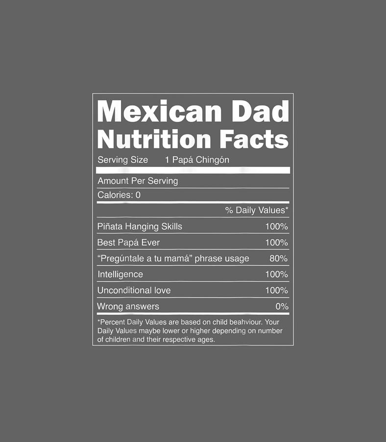 A Papa Nutrition Facts Funny Mexican Dad Digital Art By Zaak Cree Pixels 9063