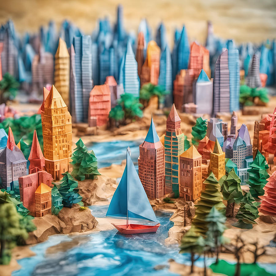 A Paper Metropolis of Origami Photograph by Cate Franklyn