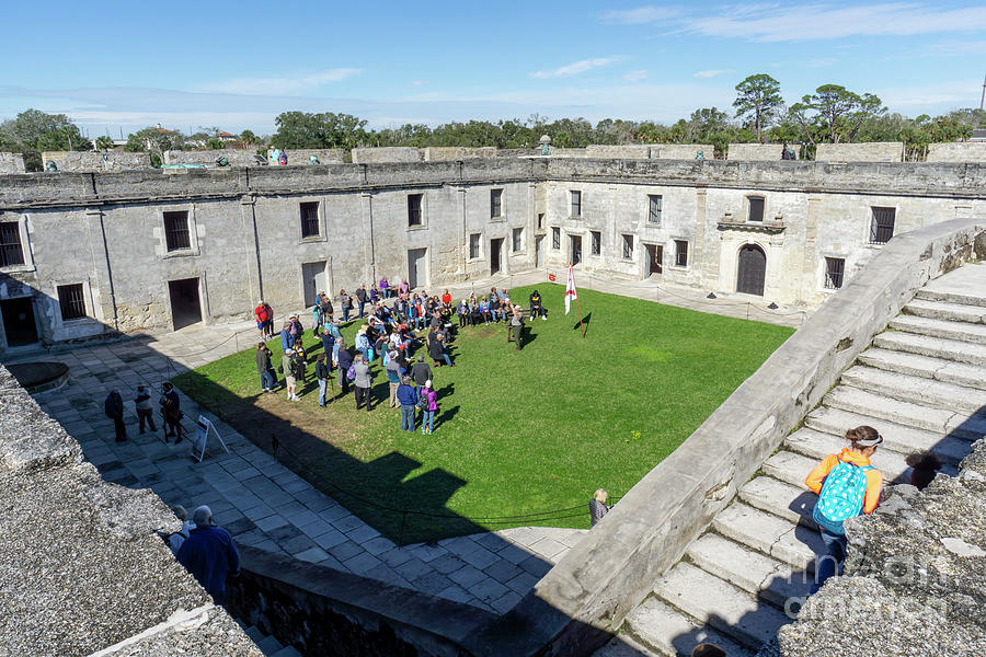A park ranger gives an historical lecture at the Castillo de San Photograph by William Kuta