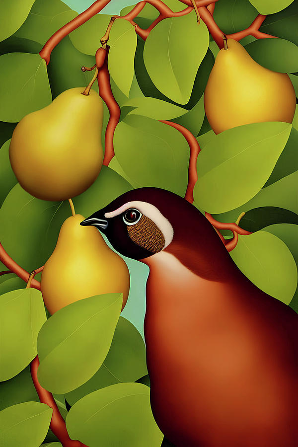 A Partridge in a Pear Tree Digital Art by Peggy Collins