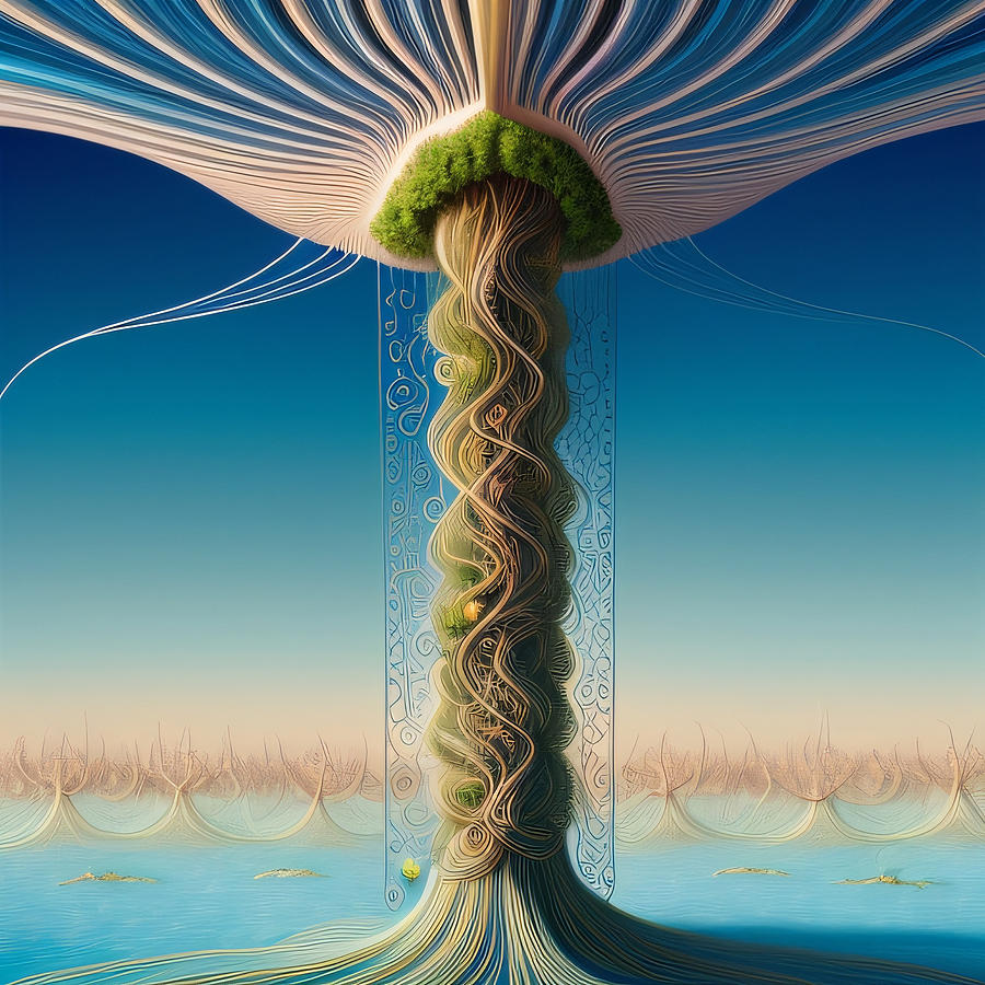 A pasta tube arcology Digital Art by Regina Valluzzi