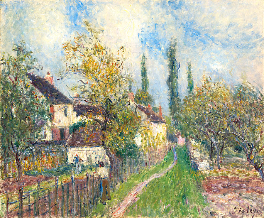 A path at Les Sablons Painting by Alfred Sisley