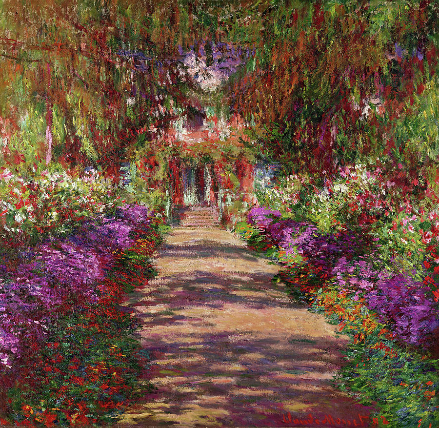 A Pathway in Monets Garden Painting by Claude Monet