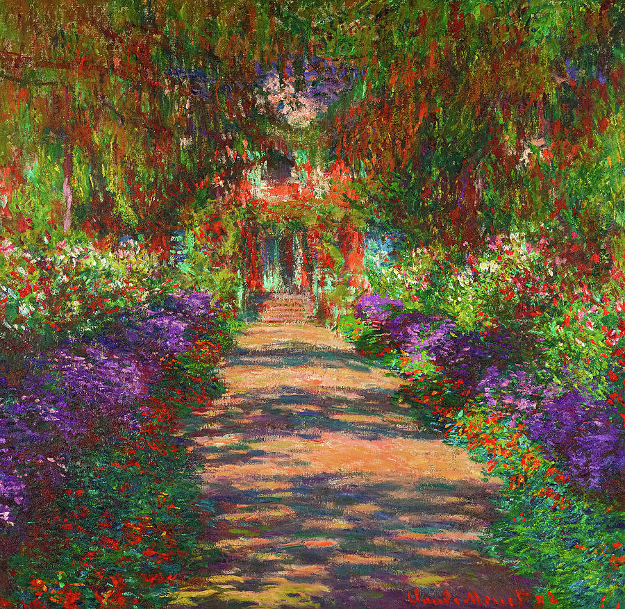 Claude Monet Painting - A Pathway in Monets Garden, Giverny, 1902 by Claude Monet