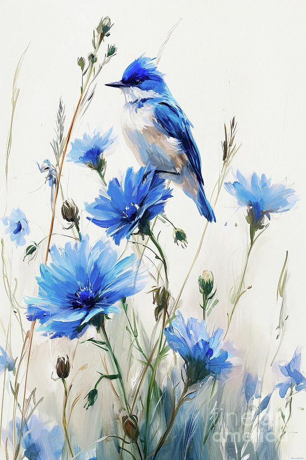A Peaceful Bluebird Painting by Tina LeCour