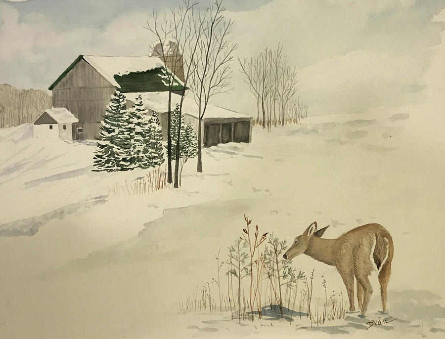 A Peaceful Day in Bristol,NY Painting by Denise Van Deroef